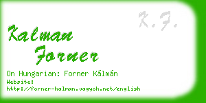 kalman forner business card