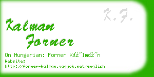 kalman forner business card